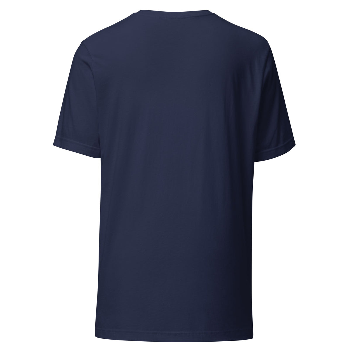 The Floorplan Tee in navy, plain back view