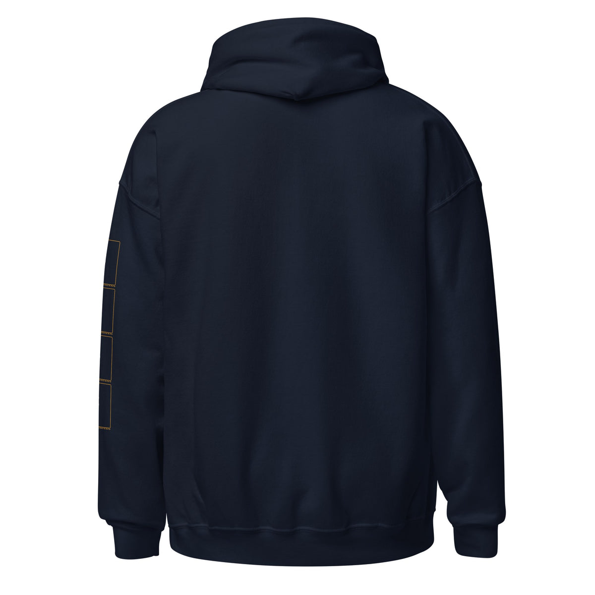 Ticket Strip hoodie in navy, plain back view