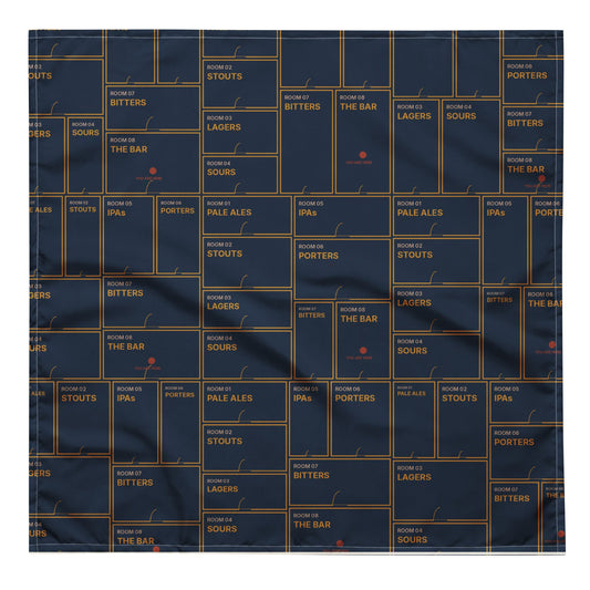 Floorplan bandana in the larger size, laid flat