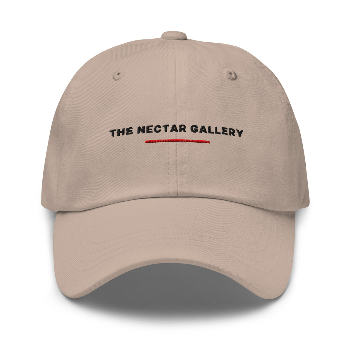 Stone dad cap with The Nectar Gallery embroidery