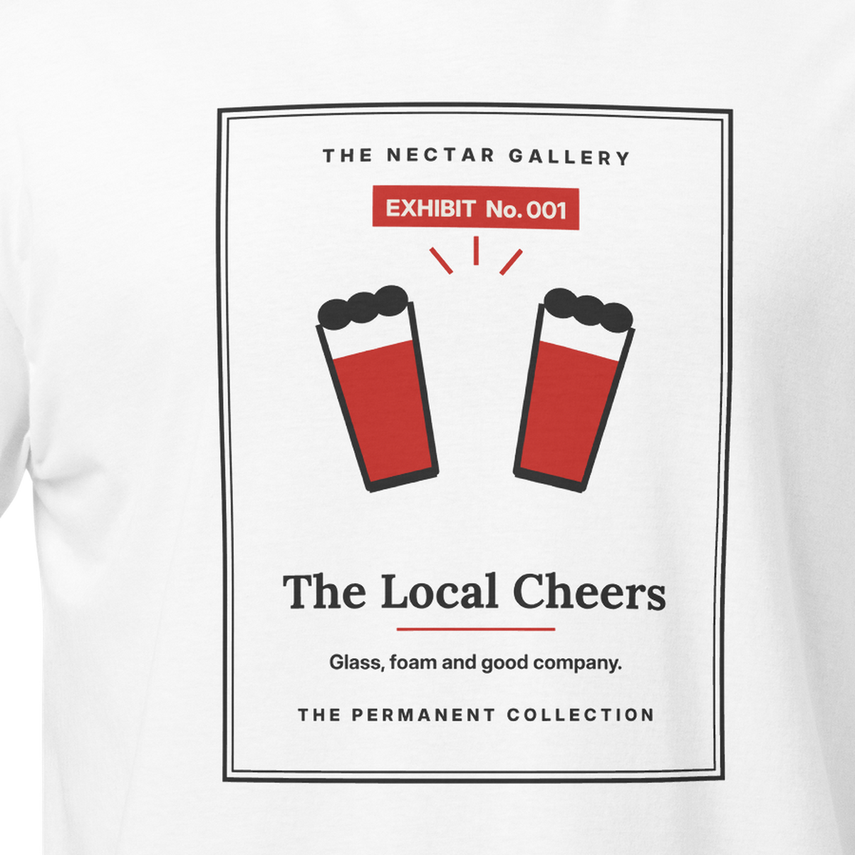 Exhibit 001: The Local Cheers tee, detail view
