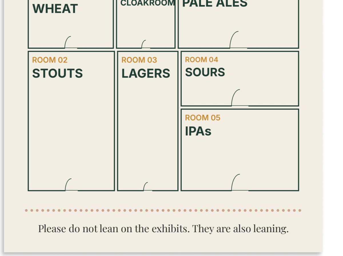 Close-up of the lower half of the Visitor Plan poster with its footer joke