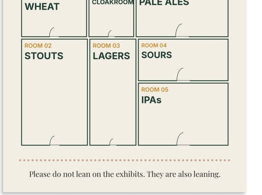 Close-up of the lower half of the Visitor Plan poster with its footer joke
