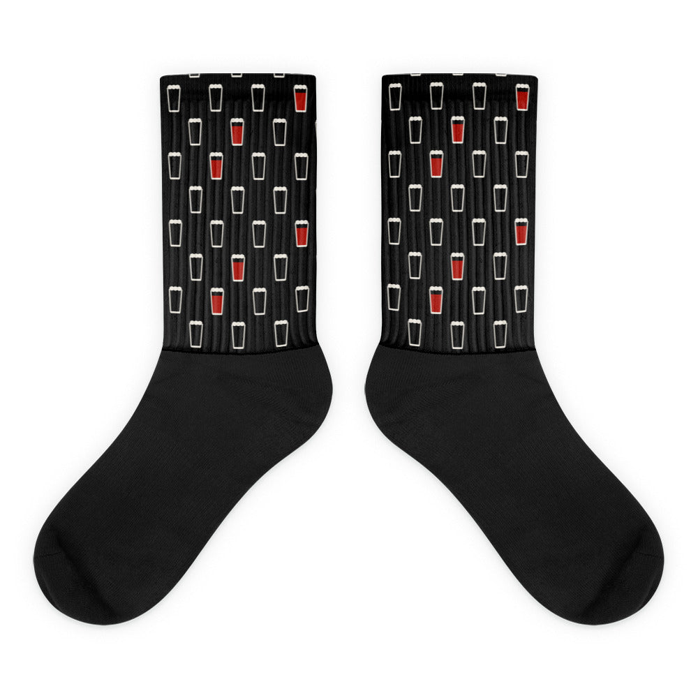 Charcoal pint pattern socks, flat pair