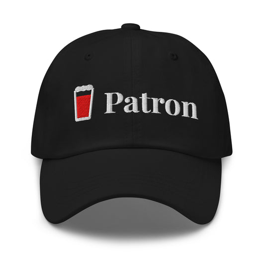 Black Patron cap with glass embroidery