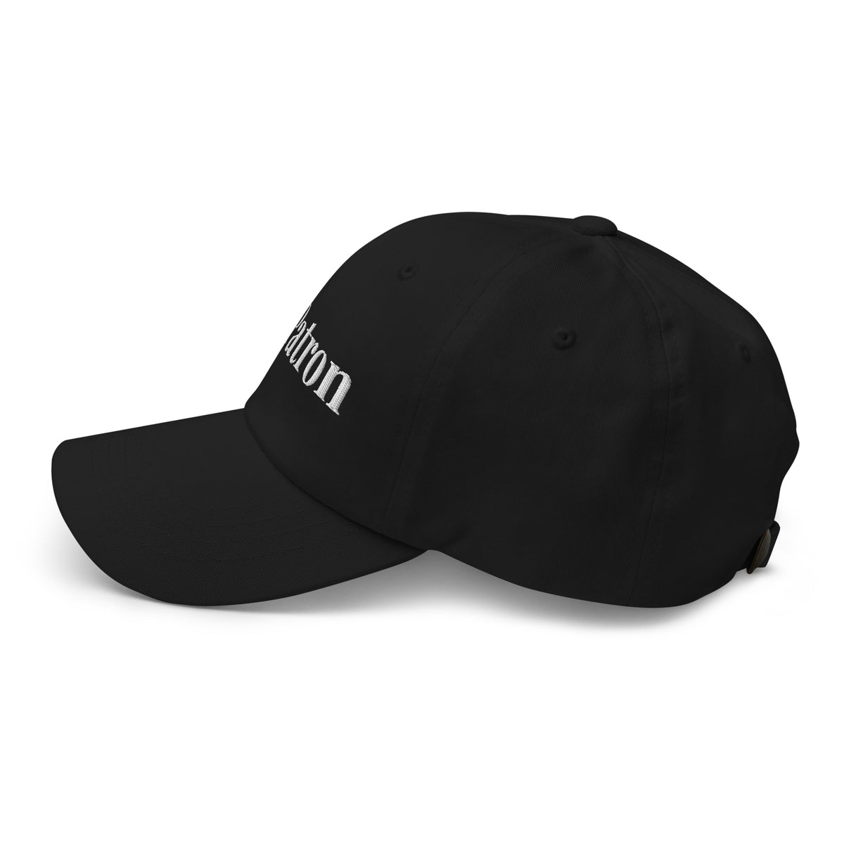 Patron cap embroidery close-up