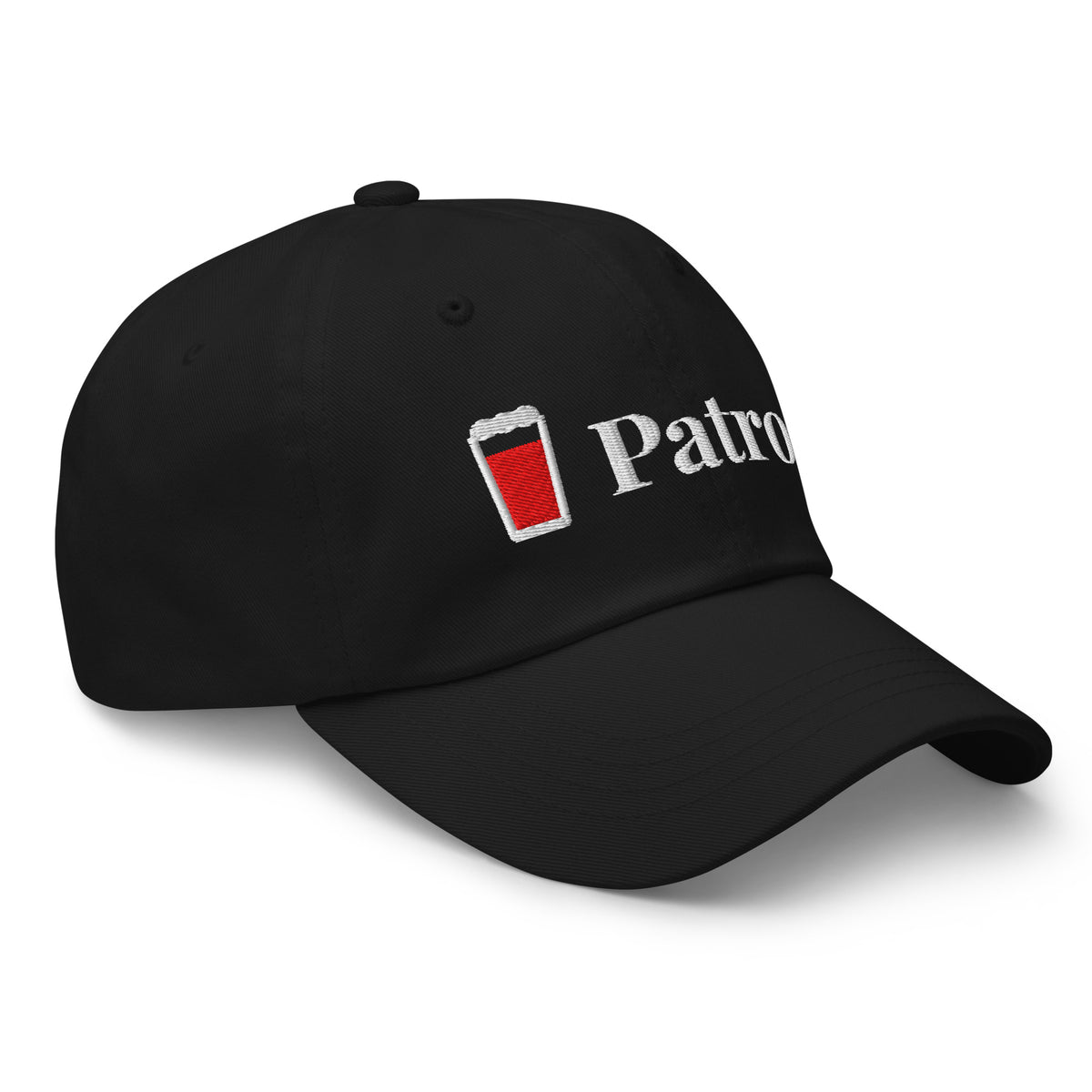 Patron cap angled view
