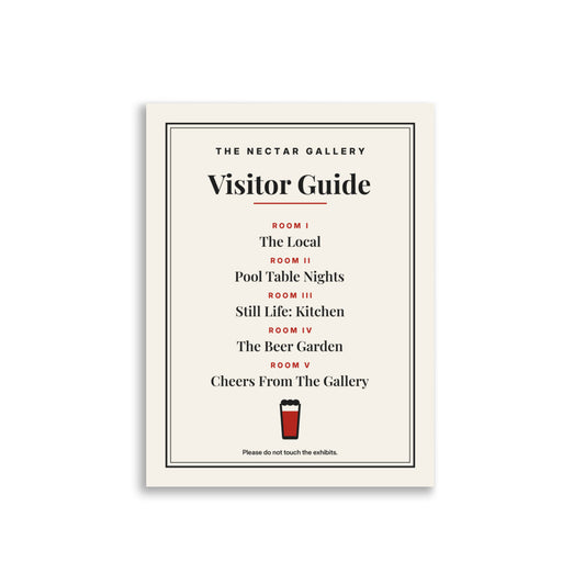 The Nectar Gallery Visitor Guide poster on a wall