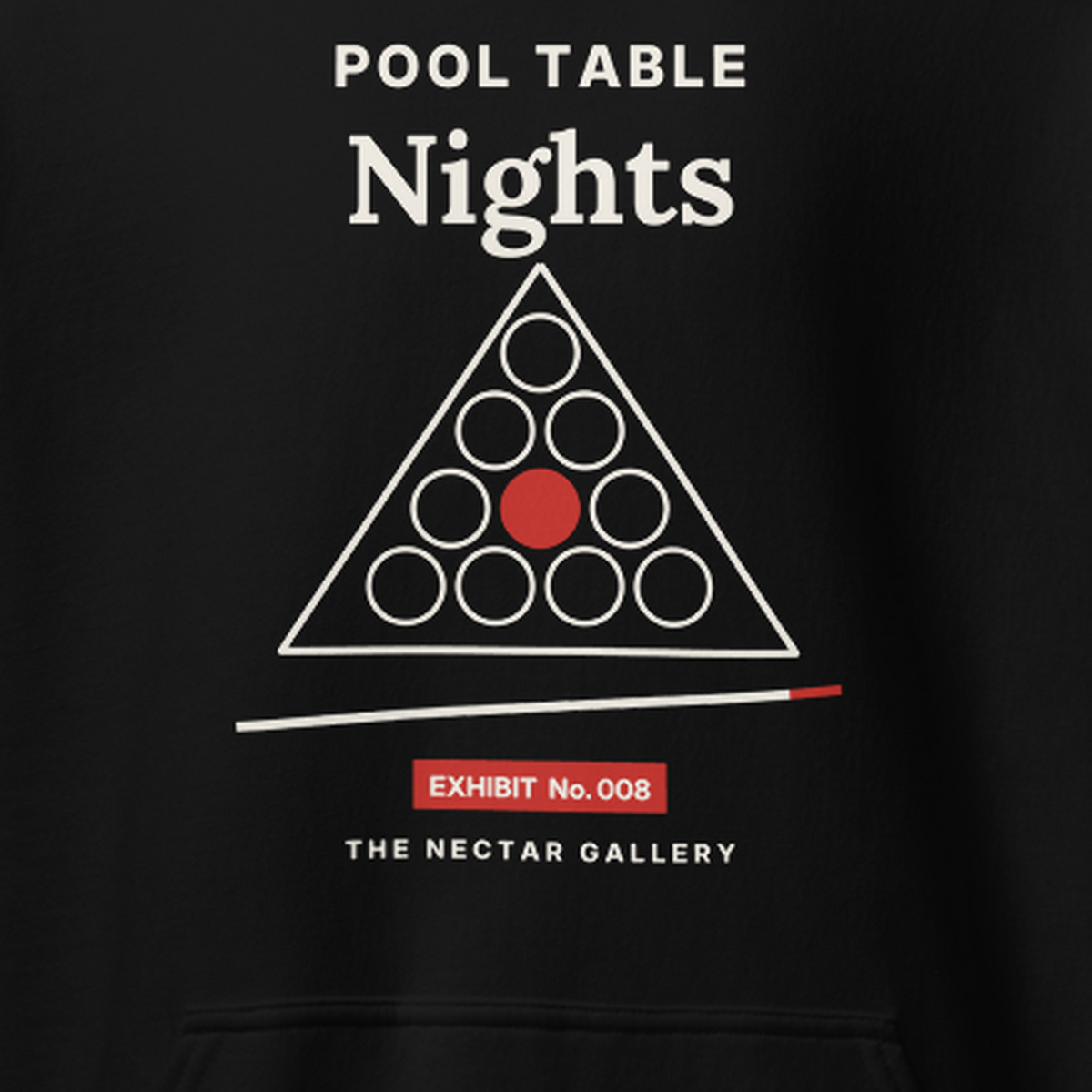 Pool Table Nights hoodie, detail view