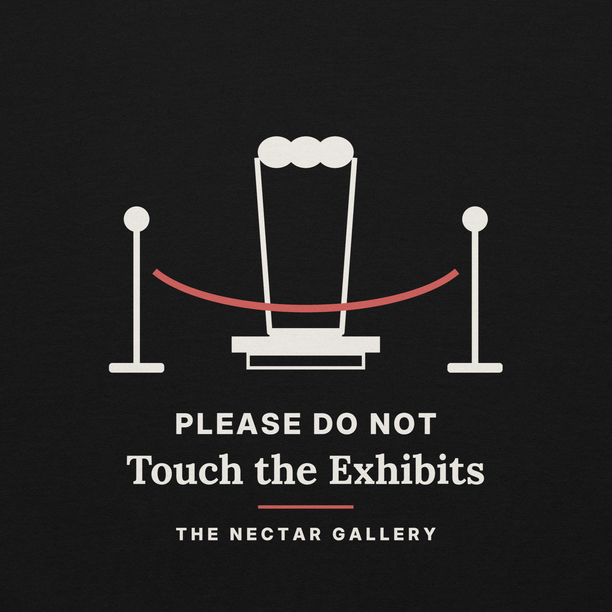 Please Do Not Touch the Exhibits hoodie, detail view