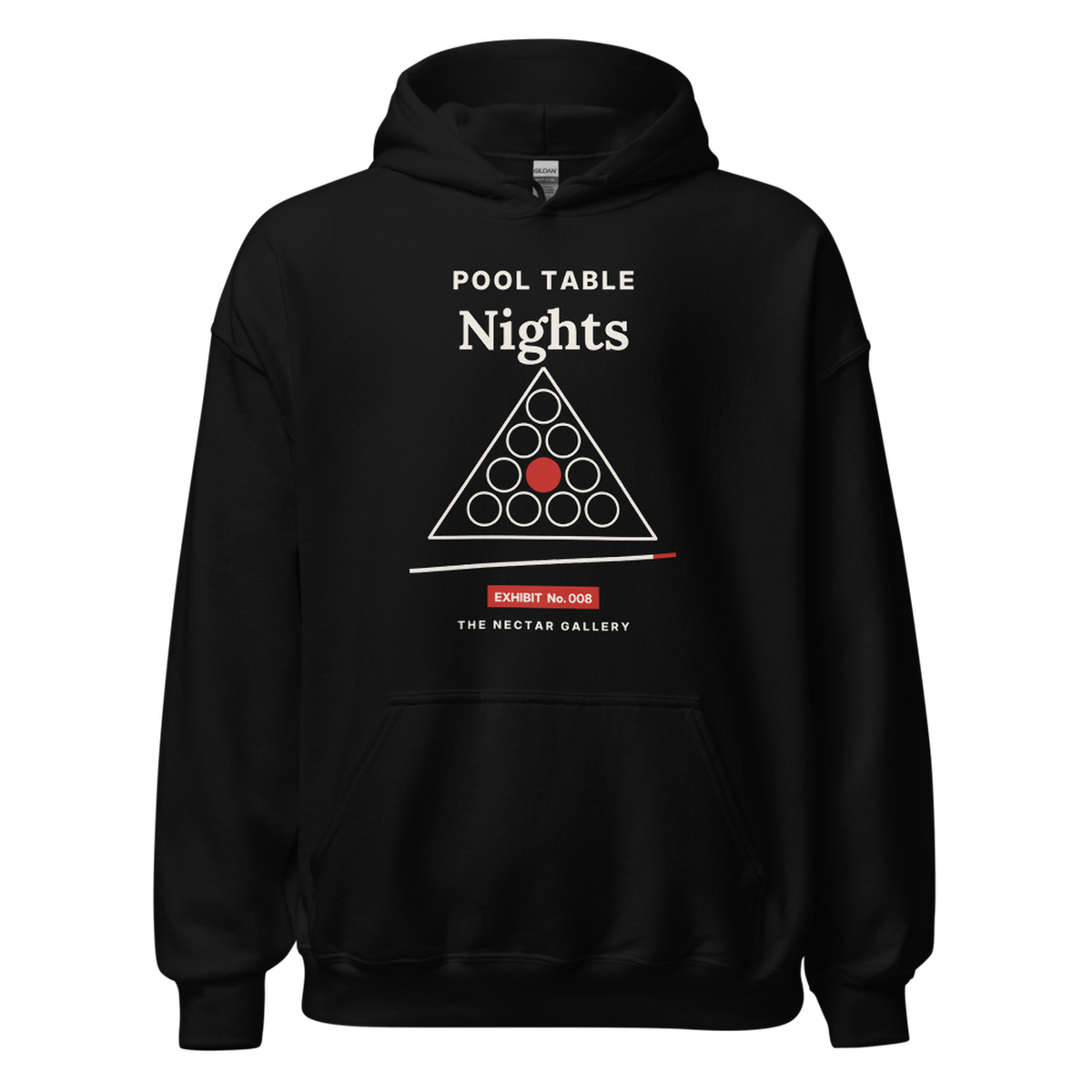 Pool Table Nights hoodie, front view