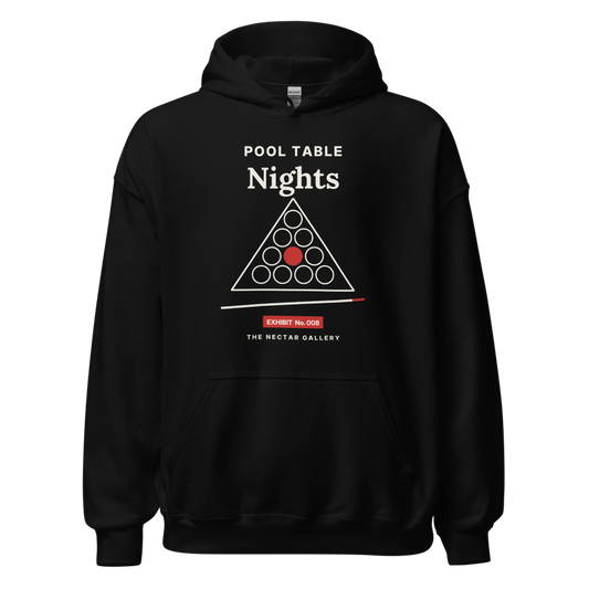 Pool Table Nights hoodie, front view