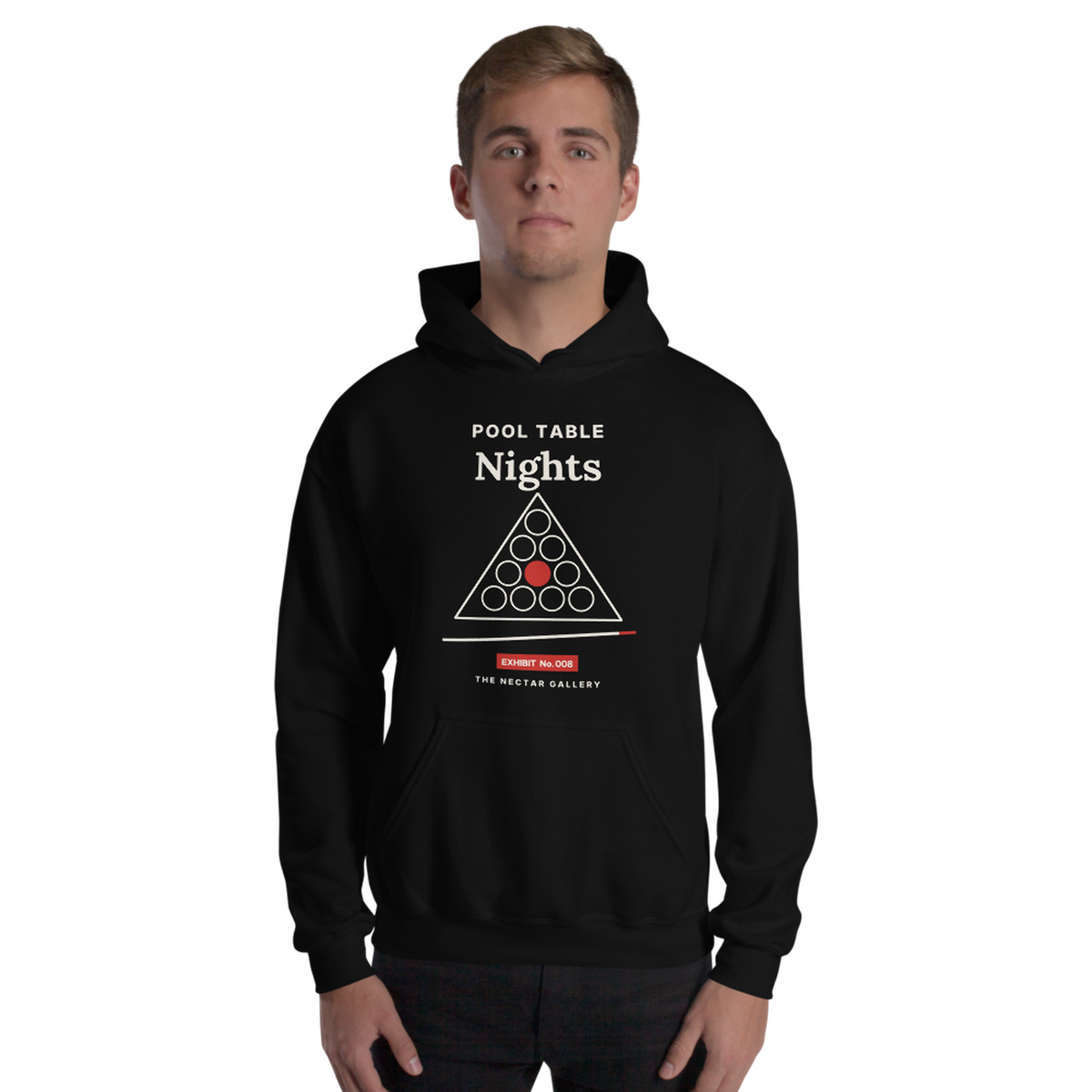 Pool Table Nights hoodie, worn view