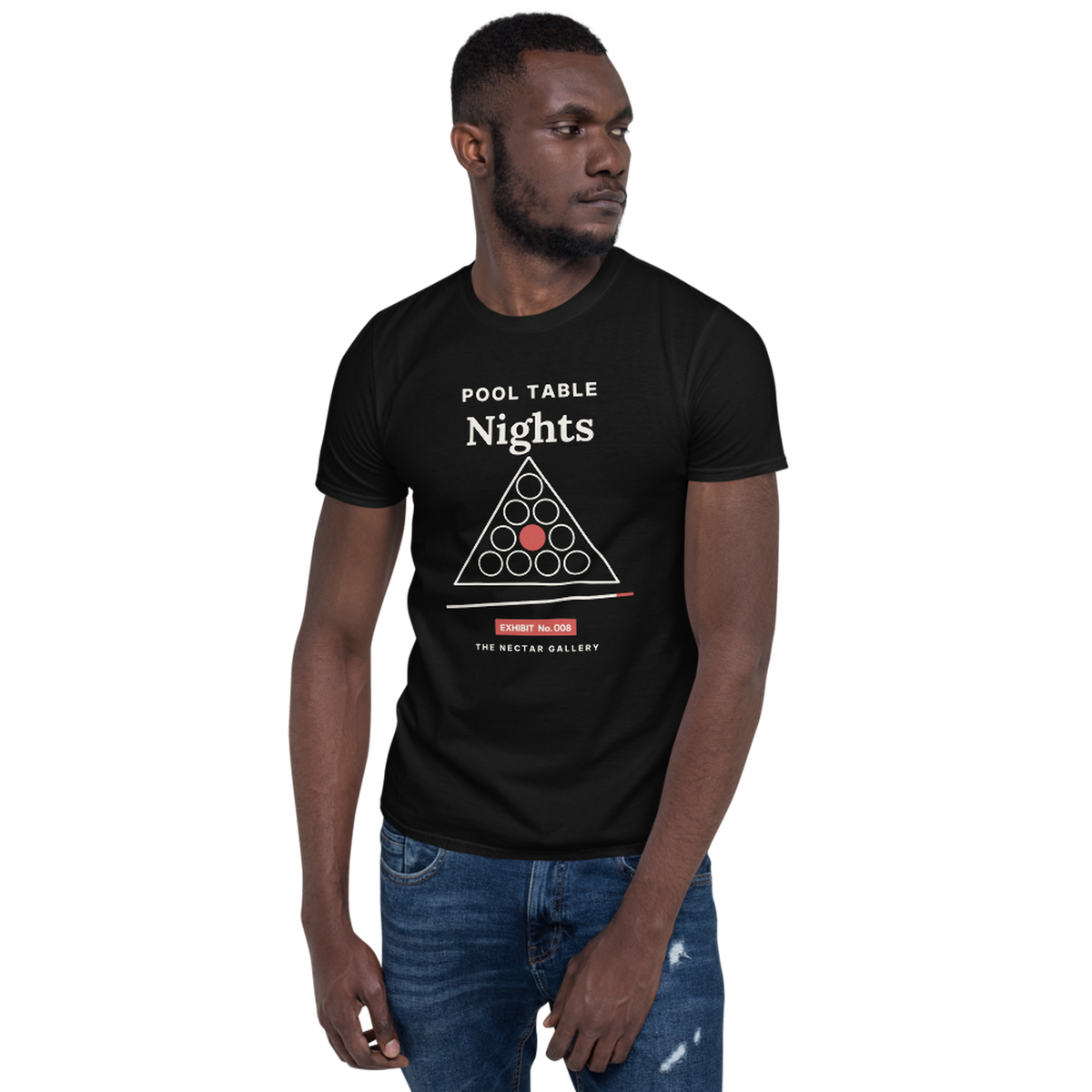 Pool Table Nights tee, worn view