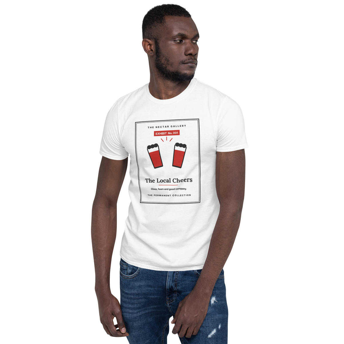 Exhibit 001: The Local Cheers tee, worn view