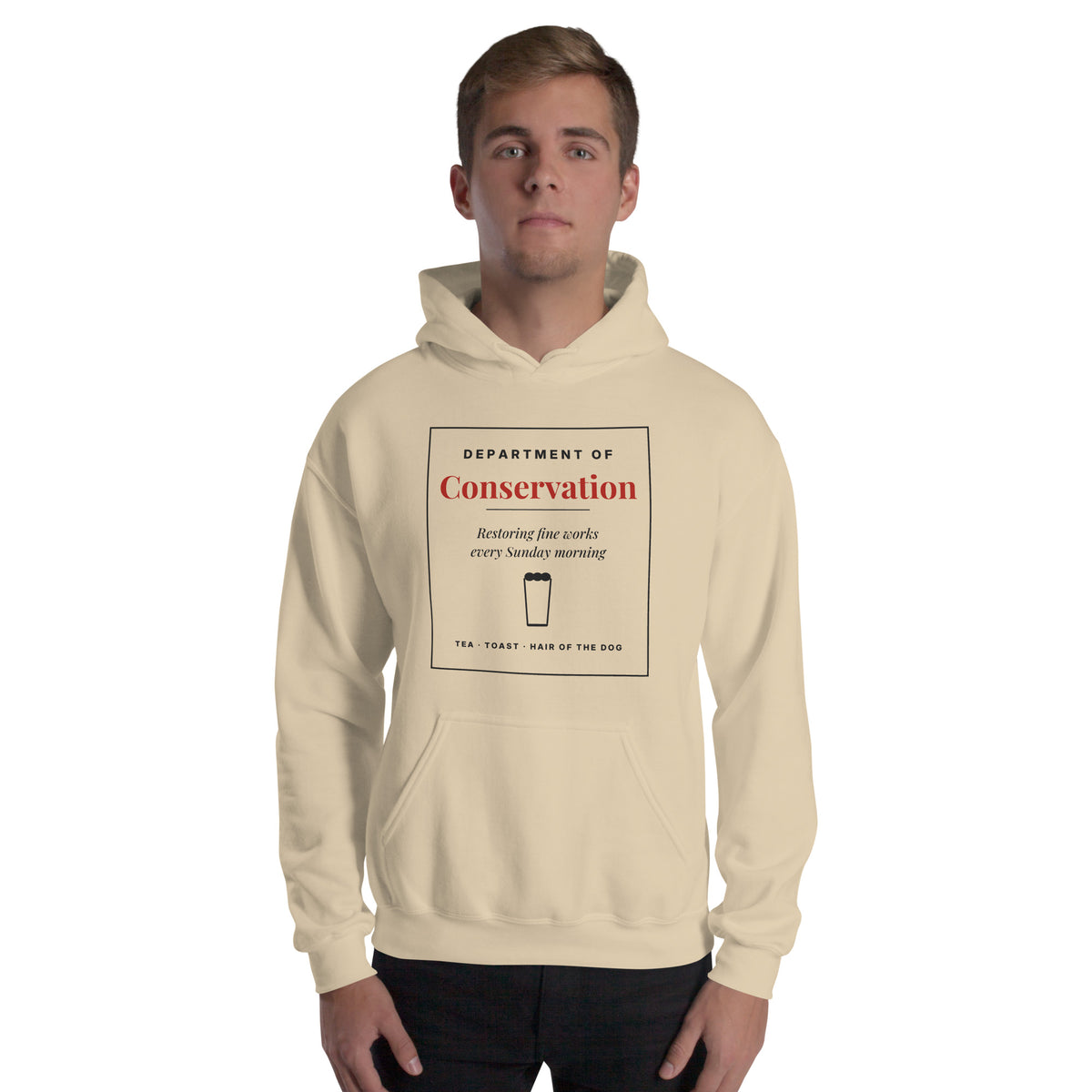 Department of Conservation hoodie being worn